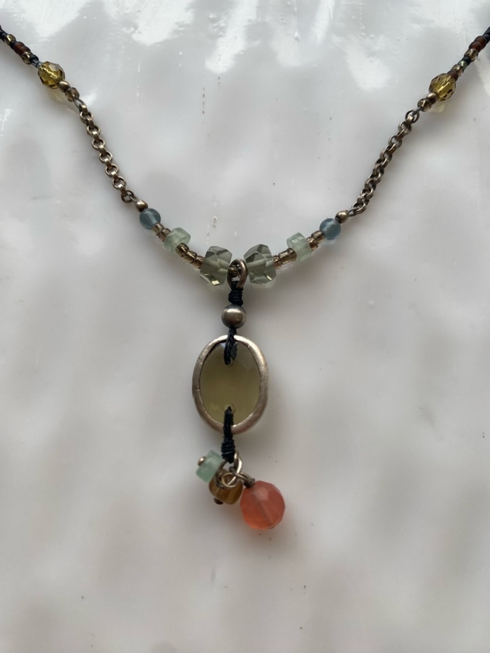 Silpada Delicate Multicolor Bead Pendant Necklace N2008 17” inches - Picture 5 of 8